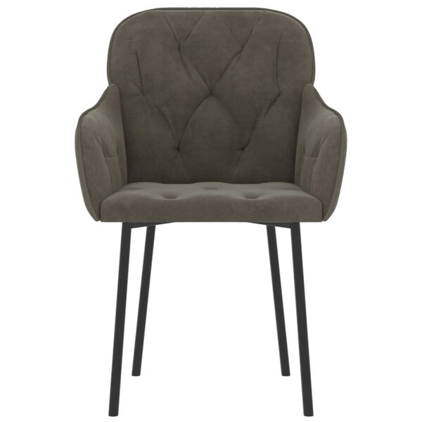 vidaXL Bor&eth;stofust&oacute;lar 2 stk. D&ouml;kkgr&aacute;tt Flauel