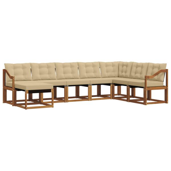 vidaXL &Uacute;ti s&oacute;fasett me&eth; p&uacute;&eth;i 8 pcs N&aacute;tt&uacute;rulegt og B&eacute;ig