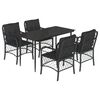 vidaXL 5 Hluta Gar&eth;bor&eth;stofusett me&eth; Sessum Svart P&oacute;l&yacute;rattan