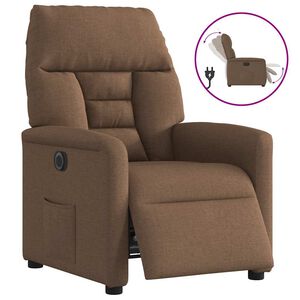 vidaXL Electric Recliner st&oacute;ll Br&uacute;nt efni