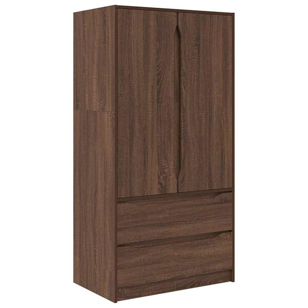 vidaXL Cabinet me&eth; sk&uacute;ffu Br&uacute;nn eik 79,5 x 49 x 156 cm Verkefnavi&eth;ur