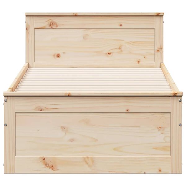 vidaXL R&uacute;mgrind &aacute;n D&yacute;nu me&eth; H&ouml;f&eth;agafli 90x200 cm Gegnheil Fura