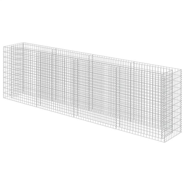 vidaXL Gabion Grj&oacute;tkassi Upph&aelig;kka&eth; Bl&oacute;maker S&iacute;nkh&uacute;&eth;a&eth; St&aacute;l360x50x100cm