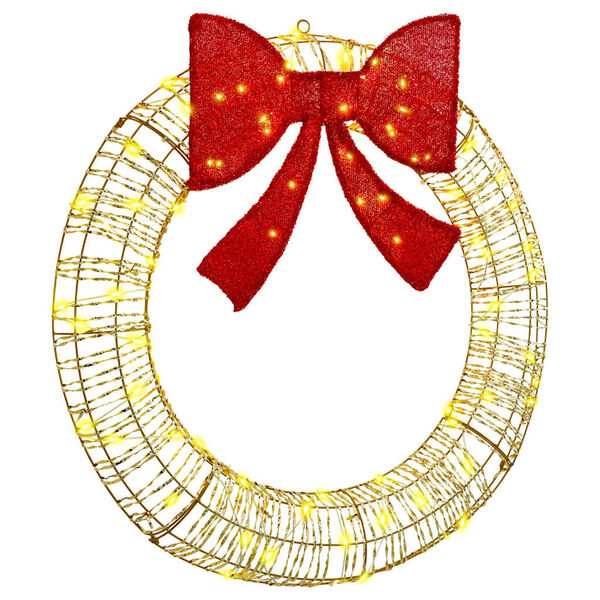 vidaXL Krans me&eth; 80 LED Hl&yacute;r hv&iacute;tur 91 x 91 x 9 cm PET