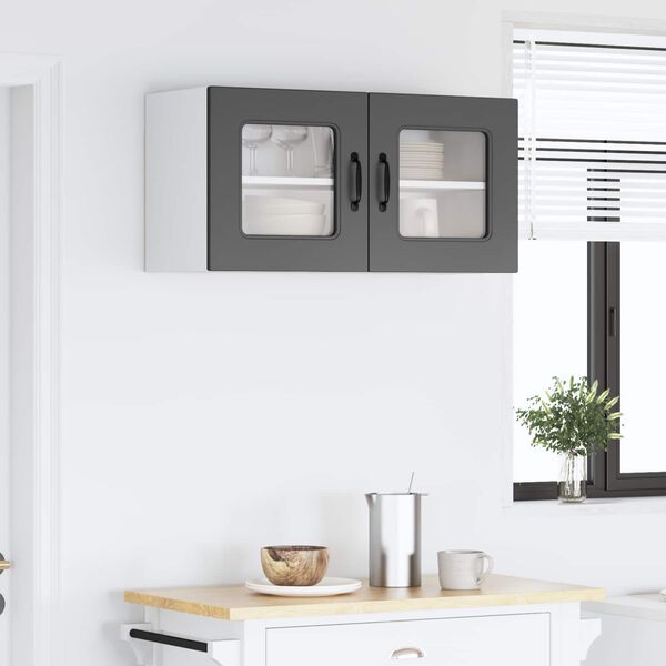 vidaXL Eldh&uacute;s sk&aacute;pur Kalmar Svartur 80 x 31 x 40 cm Samsettur vi&eth;ur