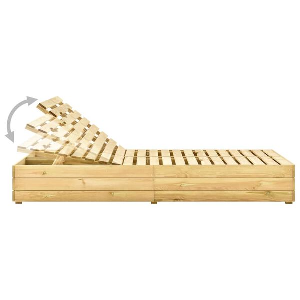 vidaL Tv&ouml;faldur S&oacute;lbekkur & Br&uacute;ngr&aacute;ar Sessum Gegndreypt Fura