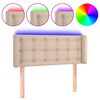 vidaXL LED h&ouml;fu&eth;gafl Cappuccino 103x16x78/88 cm gervi le&eth;ur