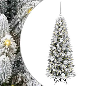 vidaXL Gervi j&oacute;latr&eacute; me&eth; 150 LED Hv&iacute;tt 120 cm PVC, Plast, St&aacute;l og PE