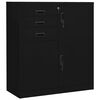 vidaXL Skrifstofusk&aacute;pur Svartur 90x40x102 cm St&aacute;l