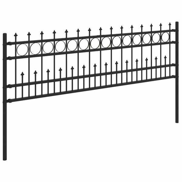 vidaXL Spikksins hringagrind Svartur 200 x 130 cm Dufth&uacute;&eth;a&eth; st&aacute;l