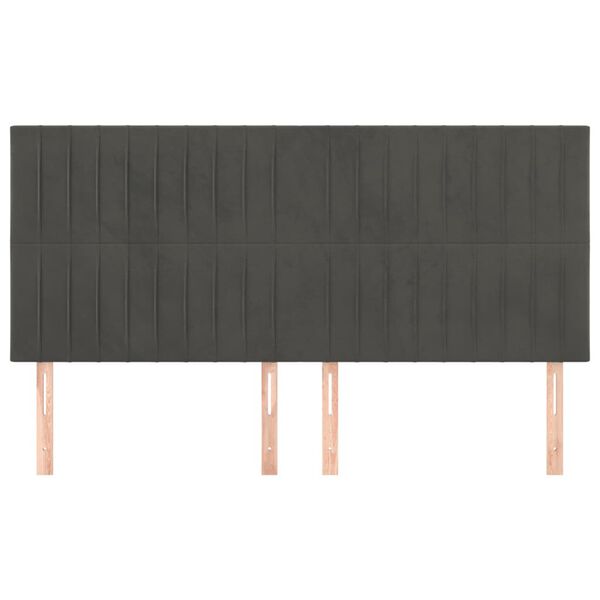 vidaXL H&ouml;fu&eth;gafl d&ouml;kkgr&aacute;r 160x5x118/128 cm flauel