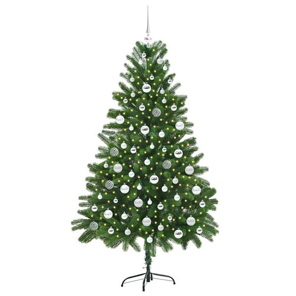 vidaXL Jólatré með 300 LED með standi Grænn 180 cm PE
