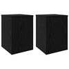 vidaXL Bl&oacute;mastandur 2 pcs Svartur Eik 25 x 25 x 35 cm Samsettur vi&eth;ur
