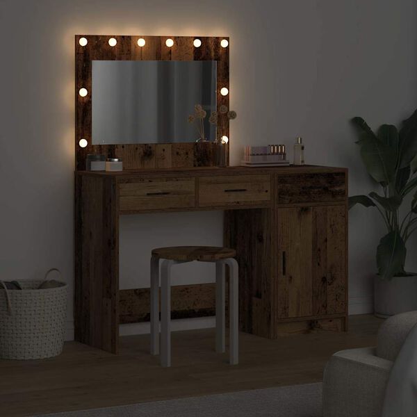 vidaXL F&ouml;tubor&eth; me&eth; sk&uacute;ffu 2 pcs Br&uacute;nn 40 x 41 x 75 cm Samsettur vi&eth;ur