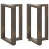 vidaXL bor&eth;stofubor&eth;sf&aelig;tur T-laga 2 stk svart 50x35x(72-73) cm st&aacute;l