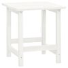 vidaXL Hallandi Garðstóll með Fótskemli & Borði Gegnheill Þinur Hvítur