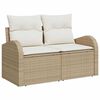 vidaXL Gar&eth;s&oacute;fa sett me&eth; p&uacute;&eth;i me&eth; kodda 6 pcs Drapplita&eth;ur Poly rattan
