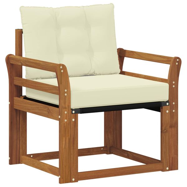 vidaXL &Uacute;ti s&oacute;fasett Fast Acacia tr&eacute; og Textilene N&aacute;tt&uacute;rulegt og Krem