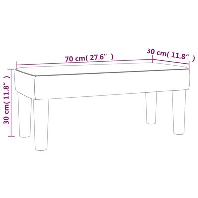 vidaXL Bekkur Svartur 70x30x30 cm Flauel