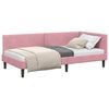 vidaXL Hornr&uacute;m ramma me&eth; h&ouml;fu&eth;gafl Bleikur 90 cm x 190 cm Flauel