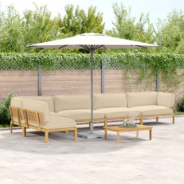 vidaXL S&oacute;fasett me&eth; p&uacute;&eth;i Einlita 6 pcs Drapplita&eth;ur Hrein akas&iacute;utr&eacute;