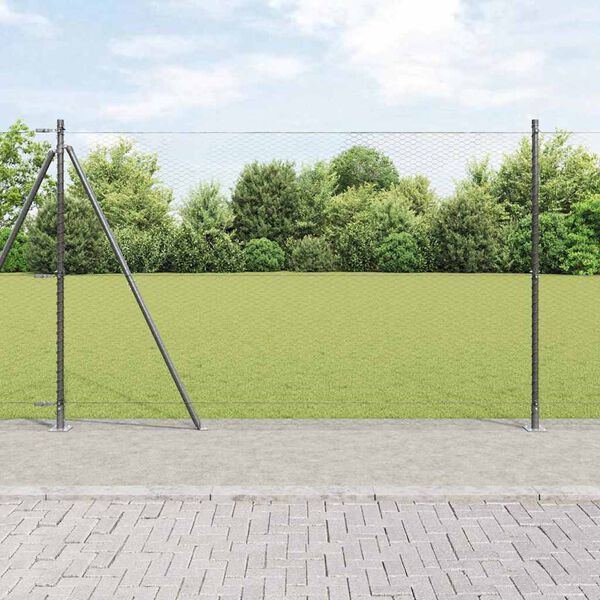 vidaXL Gir&eth;ingarp&oacute;stur Gr&aacute;r 100 x 1,5 m (25 mm net) St&aacute;l og PVC