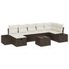 vidaXL Gar&eth;s&oacute;fa sett me&eth; p&uacute;&eth;i 8 pcs Br&uacute;nn p&oacute;l&yacute;rattan