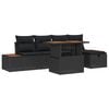 vidaXL Gar&eth;s&oacute;fa sett me&eth; p&uacute;&eth;i me&eth; geymslu 6 pcs Svartur p&oacute;l&yacute;rattan