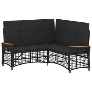vidaXL Gar&eth;s&oacute;fasett Stillanlegur Svart 164 x 164 x 112 cm p&oacute;l&yacute;rattan