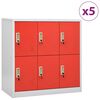 vidaXL L&aacute;sask&aacute;par 5 stk. Lj&oacute;sgr&aacute;ir og Rau&eth;ir 90x45x92,5 cm St&aacute;l
