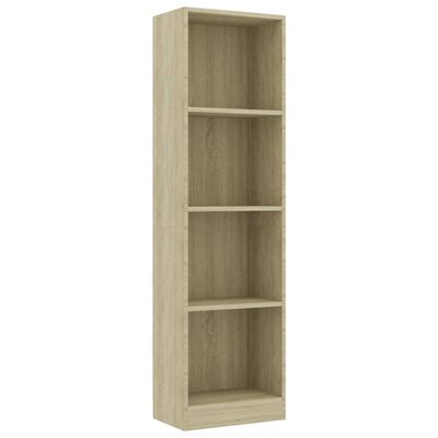 800840 vidaXL 4-Tier Book Cabinet Sonoma Oak 40x24x142 cm Chipboard