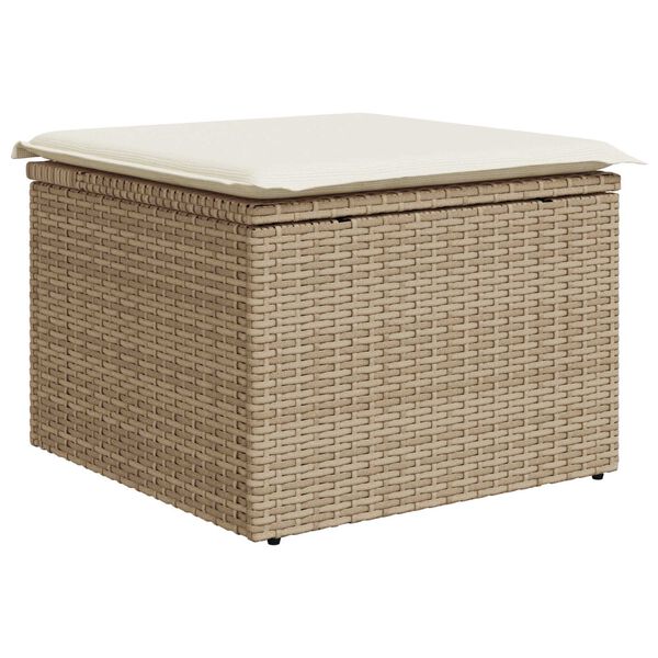 vidaXL Garðsófa sett með púði 9 pcs Drapplitaður Poly rattan