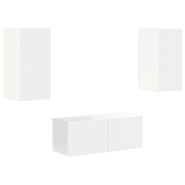 vidaXL Sj&oacute;nvarpssk&aacute;pasett Vegghengt 6 pcs Hv&iacute;tt Samsettur vi&eth;ur