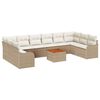 vidaXL Gar&eth;s&oacute;fa sett me&eth; geymslu 11 pcs Beige og krem p&oacute;l&yacute;rattan