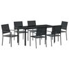 vidaXL Gar&eth;ur bor&eth;sett 7 pcs Svartur PE rattan