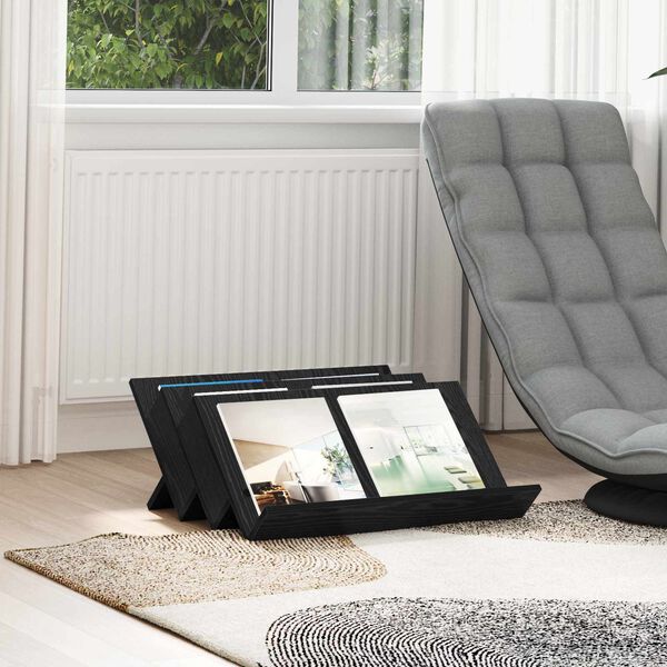 vidaXL T&iacute;marit Hillur Svartur Eik 65 x 53 x 28,5 cm Samsettur vi&eth;ur