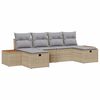vidaXL Gar&eth;s&oacute;fa sett me&eth; p&uacute;&eth;i 6 pcs Drapplita&eth;ur Poly rattan