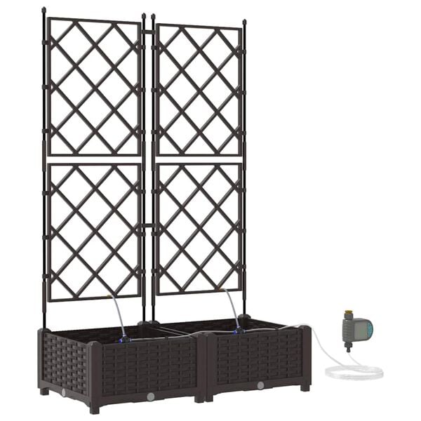 vidaXL Gar&eth;pl&ouml;ntukassi 2 pcs Br&uacute;nn St&aacute;l