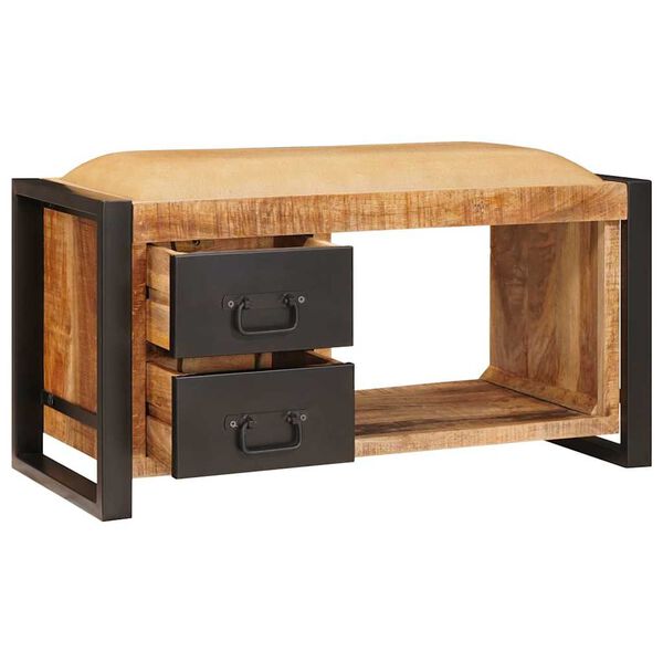 vidaXL Geymslubekkur Brúnn 80 x 35 x 40 cm Gegnheill mangóviður