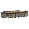 vidaXL 17 Stk. Gar&eth;h&uacute;sgagnasett me&eth; P&uacute;&eth;um P&oacute;l&yacute;rattan Gr&aacute;tt
