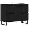 vidaXL Ba&eth;herbergissk&aacute;pur Svartur Eik 80 x 33 x 60 cm Samsettur vi&eth;ur