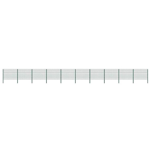 vidaXL Gir&eth;ingarplata me&eth; st&oacute;lpum &uacute;r j&aacute;rni 1730x120 cm gr&aelig;n