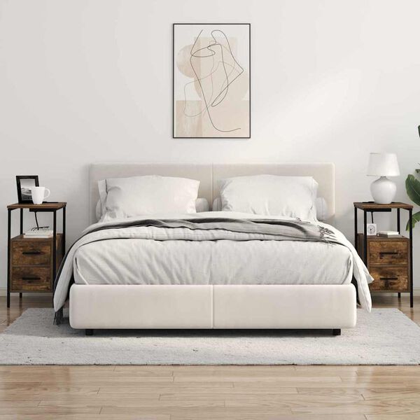 vidaXL Noat&ouml;flu sk&aacute;pur Rau&eth;-eik 30 x 48 x 61 cm Samsettur vi&eth;ur