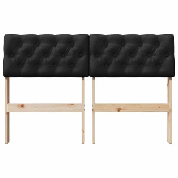 vidaXL B&oacute;lstru&eth; r&uacute;mgafl Svartur 120 cm Solid furuhikk