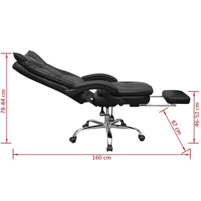 242893 vidaXL Reclining Executive Office Chair with Footrest Black