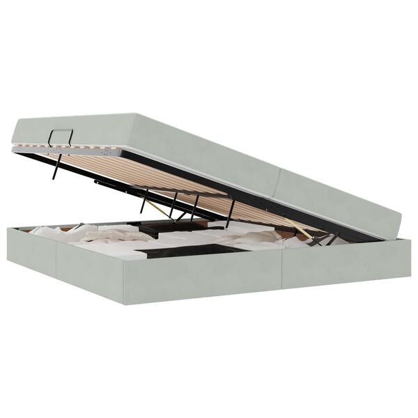 vidaXL R&uacute;m me&eth; geymslur&yacute;mi og d&yacute;nu Lj&oacute;sgr&aacute;r 200 x 200 cm Flauel