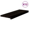 vidaXL stigagangar 12 stk D&ouml;kkbr&uacute;nt 70x30x2 cm gegnheilvi&eth;ar eik