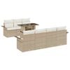vidaXL Gar&eth;s&oacute;fa sett me&eth; p&uacute;&eth;i 8 pcs Drapplita&eth;ur p&oacute;l&yacute;rattan
