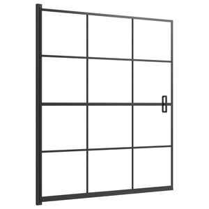 vidaXL Sturtuklefi ESG 116x140 cm Svartur