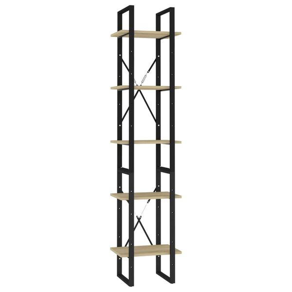 vidaXL 5 h&aelig;&eth;a B&oacute;kask&aacute;pur Sonoma eik 40x30x175 cm Samsettur Vi&eth;ur